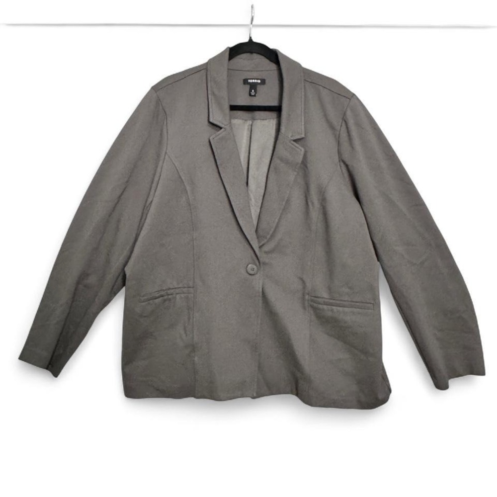 Torrid Chelsea Studio Luxe Ponte Blazer‎ Academia Office Minimalist Sz 4 Capsule
